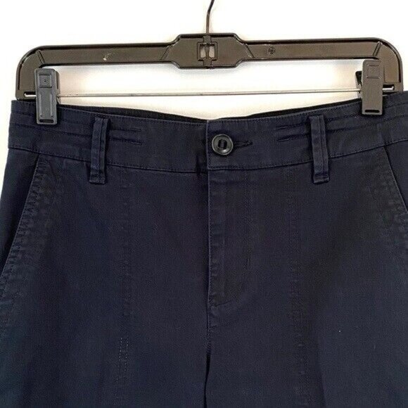 Vince Womens 4 Washed Japanese‎ Cotton Navy Blue Pants Straight Leg Minimalist - Picture 5 of 9